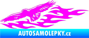 Samolepka Animal flames 097 levá orel Fluorescentní růžová