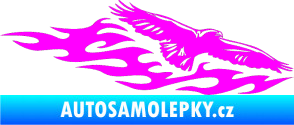 Samolepka Animal flames 097 pravá orel Fluorescentní růžová