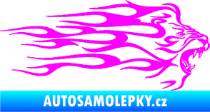 Samolepka Animal flames 103 pravá lev Fluorescentní růžová