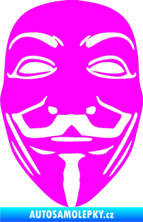 Samolepka Anonymous 001 maska Fluorescentní růžová