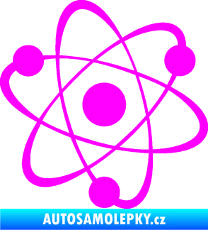 Samolepka Atom  Fluorescentní růžová