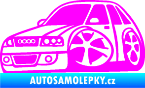 Samolepka Audi A4 karikatura levá Fluorescentní růžová