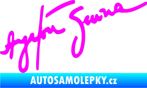 Samolepka Podpis Ayrton Senna Fluorescentní růžová