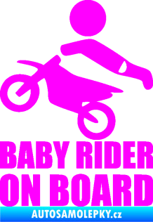 Samolepka Baby rider on board levá Fluorescentní růžová