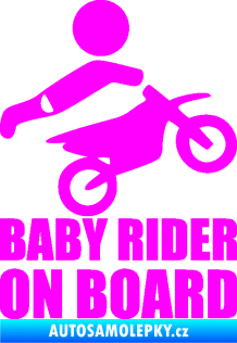 Samolepka Baby rider on board pravá Fluorescentní růžová