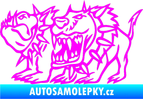 Samolepka Bad dogs levá zuřiví psi Fluorescentní růžová