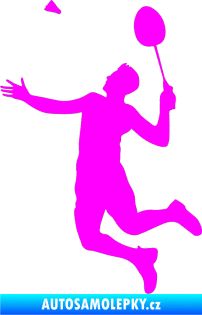 Samolepka Badminton 001 levá Fluorescentní růžová
