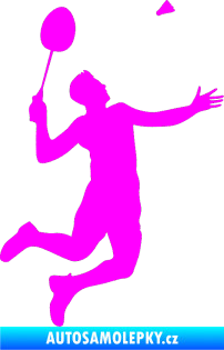 Samolepka Badminton 001 pravá Fluorescentní růžová
