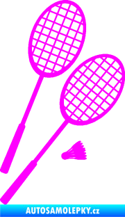 Samolepka Badminton rakety pravá Fluorescentní růžová