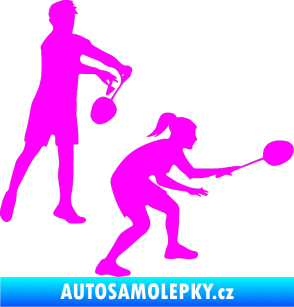 Samolepka Badminton team pravá Fluorescentní růžová