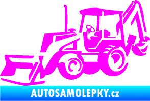 Samolepka Bagr 002 levá Fluorescentní růžová