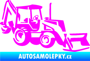 Samolepka Bagr 002 pravá Fluorescentní růžová