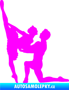 Samolepka Balet 002 levá taneční pár Fluorescentní růžová