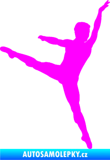 Samolepka Balet tanečník 001 pravá Fluorescentní růžová