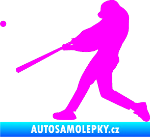Samolepka Baseball 001 levá Fluorescentní růžová