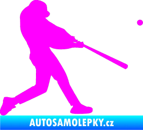 Samolepka Baseball 001 pravá Fluorescentní růžová