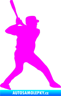 Samolepka Baseball 003 pravá Fluorescentní růžová