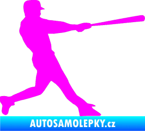 Samolepka Baseball 004 pravá Fluorescentní růžová