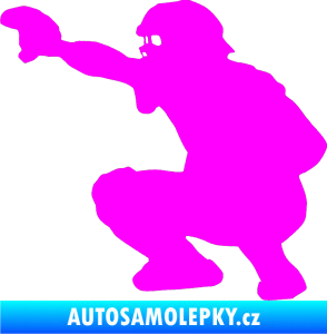 Samolepka Baseball 005 levá Fluorescentní růžová