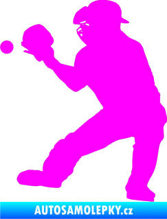 Samolepka Baseball 007 levá Fluorescentní růžová