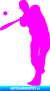 Samolepka Baseball 012 levá Fluorescentní růžová
