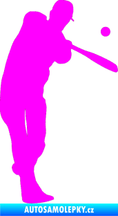 Samolepka Baseball 012 pravá Fluorescentní růžová