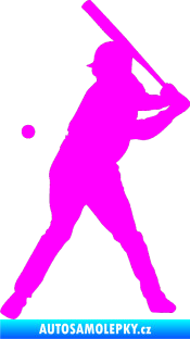 Samolepka Baseball 013 levá Fluorescentní růžová