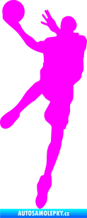 Samolepka Basketbal 006 levá Fluorescentní růžová