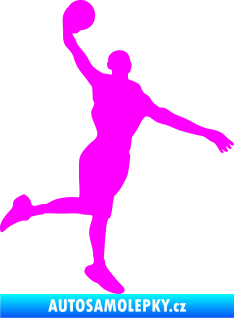 Samolepka Basketbal 012 pravá Fluorescentní růžová
