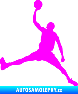 Samolepka Basketbal 016 levá Fluorescentní růžová