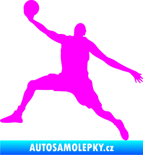 Samolepka Basketbal 002 levá Fluorescentní růžová