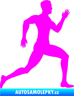 Samolepka Běžec 003 pravá Fluorescentní růžová