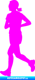 Samolepka Běžkyně 001 levá jogging Fluorescentní růžová