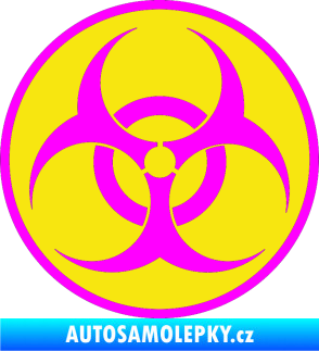 Samolepka Biohazard barevný  Fluorescentní růžová