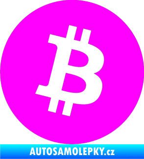 Samolepka Bitcoin 001 Fluorescentní růžová