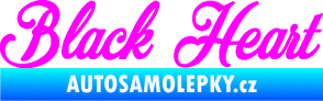 Samolepka Black Heart nápis Fluorescentní růžová