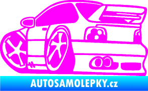 Samolepka BMW e46 karikatura levá Fluorescentní růžová