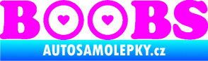 Samolepka Boobs nápis se srdíčky Fluorescentní růžová
