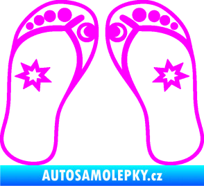 Samolepka Botičky 001 plážové žabky Fluorescentní růžová