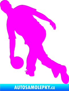 Samolepka Bowling 003 levá hráč Fluorescentní růžová