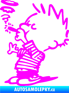 Samolepka Boy kouří levá Fluorescentní růžová