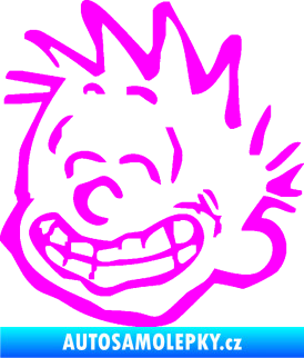 Samolepka Boy s úsměvem levá Fluorescentní růžová