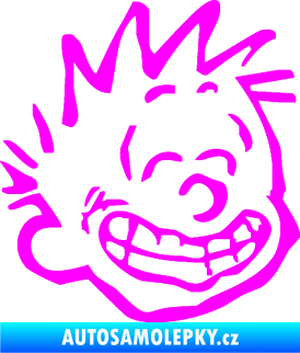 Samolepka Boy s úsměvem pravá Fluorescentní růžová