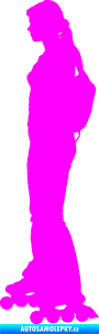 Samolepka Bruslařka 003 levá Fluorescentní růžová