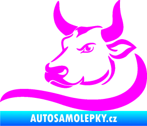 Samolepka Býk 008 levá Fluorescentní růžová
