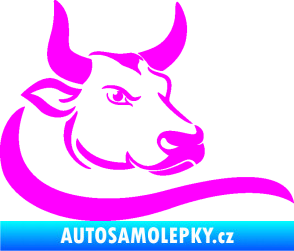 Samolepka Býk 008 pravá Fluorescentní růžová