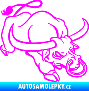 Samolepka Býk 014 pravá rozzuřený Fluorescentní růžová