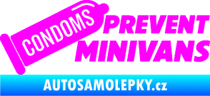 Samolepka Condoms prevent minivans Fluorescentní růžová
