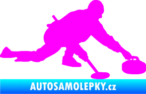 Samolepka Curling 003 pravá Fluorescentní růžová