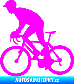 Samolepka Cyklista 003 levá Fluorescentní růžová
